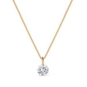 Colar Dourado Ponto de Luz em Zircônia