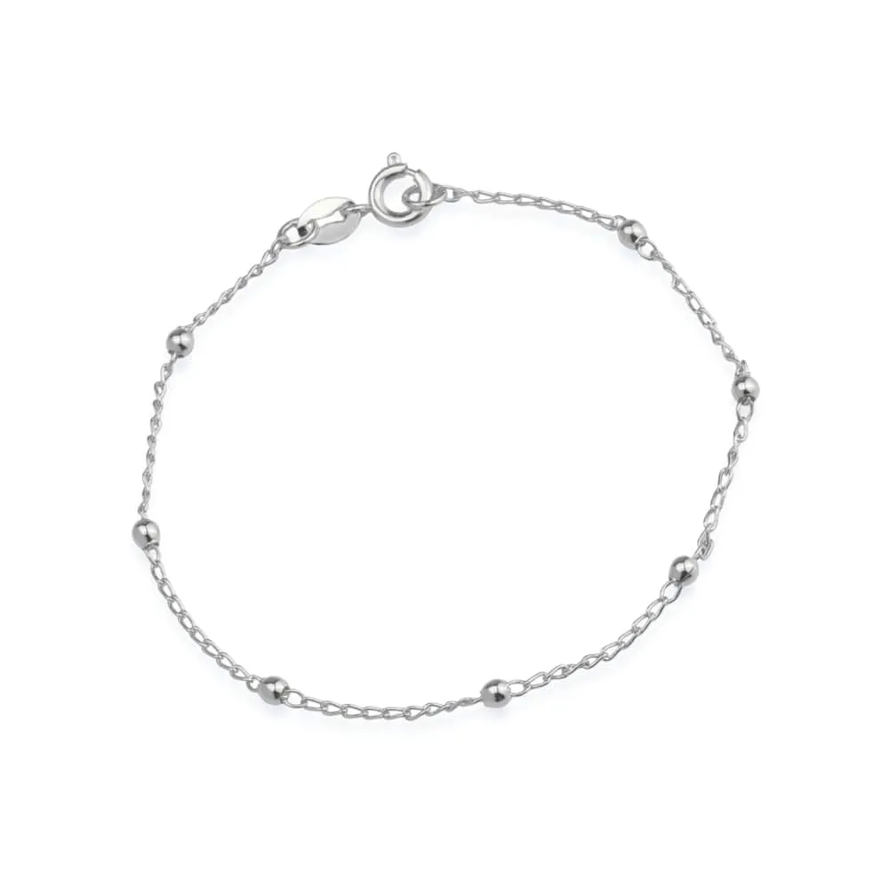 Pulseira Prateada de Bolinhas